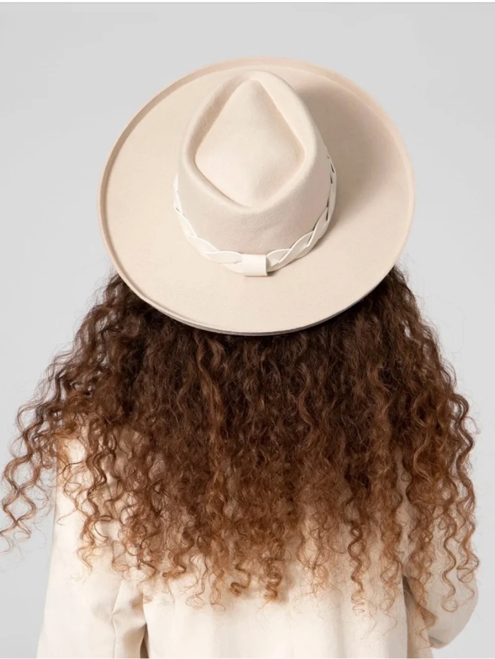NWT San Diego Hat Company Womens One Size Beige Wool Felt Adjustable Fedora Hat
